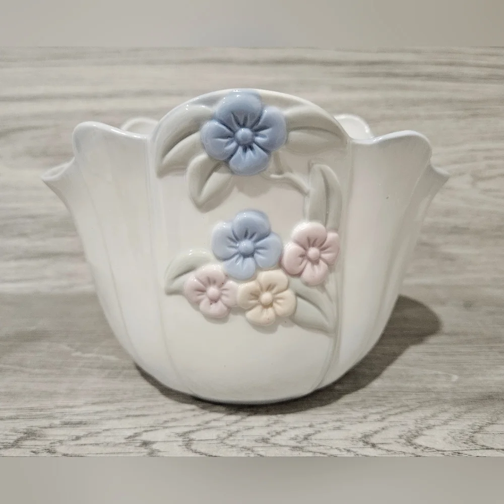 Vintage FTD Pastel Floral Vase/Planter 1992 